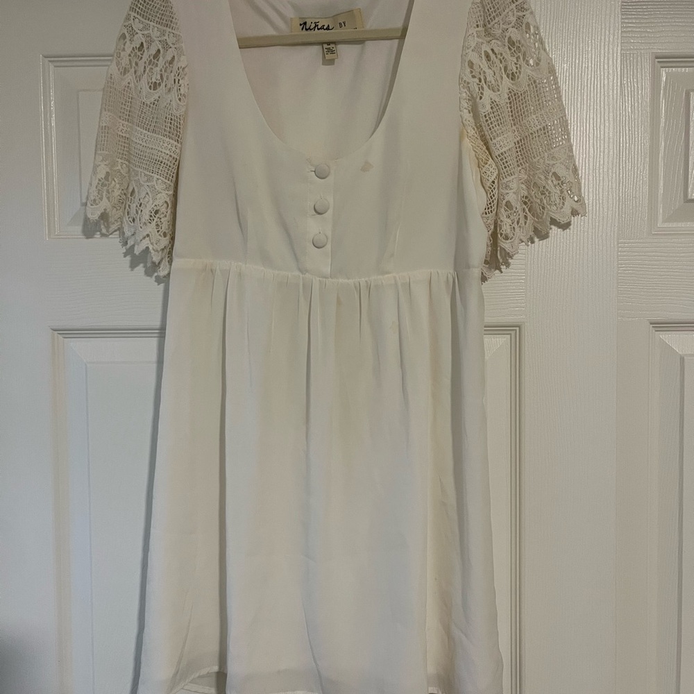 Stone Cold Fox Lace Sleeve Dress